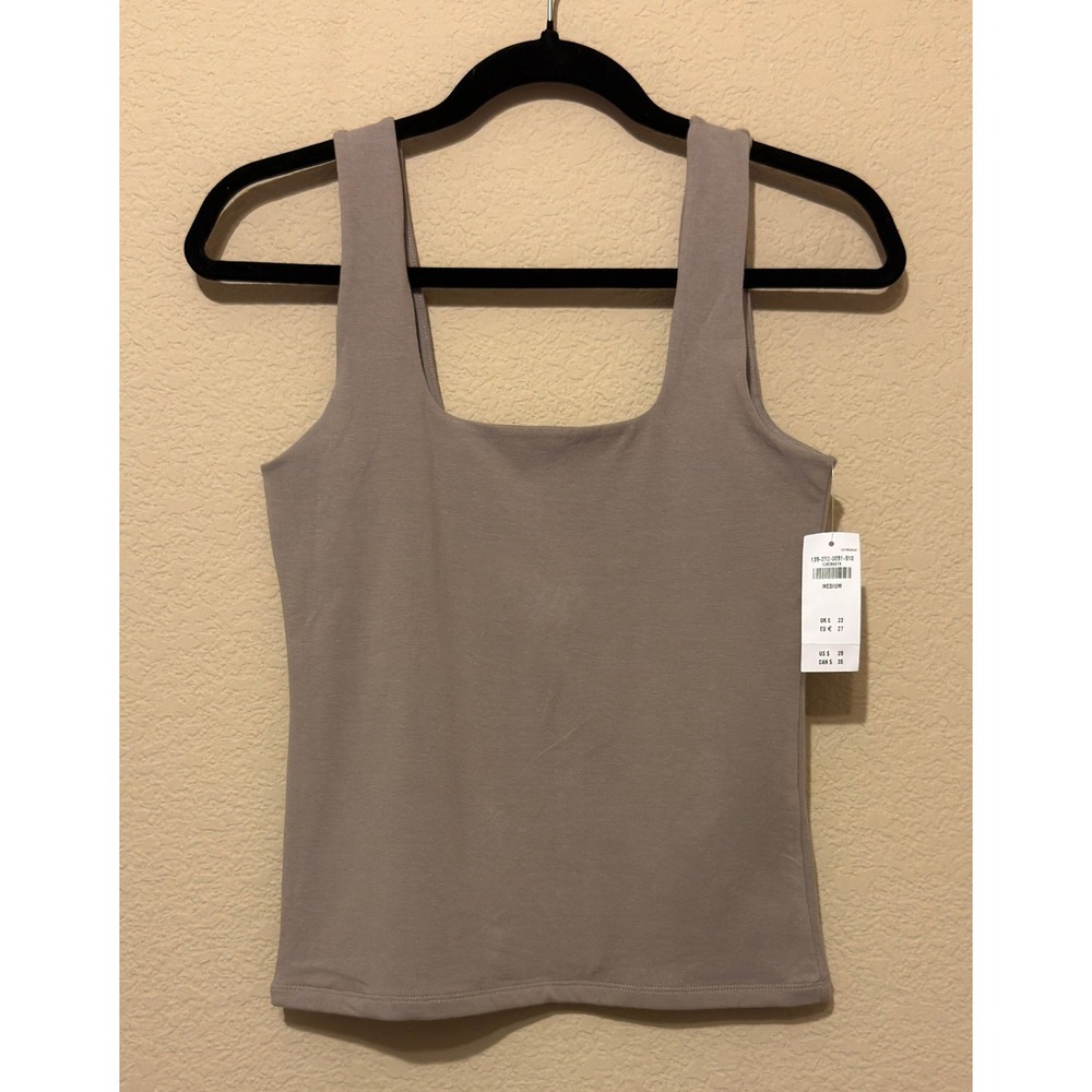 Abercrombie & Fitch Women's Square Neck Tank Top Tan Brown Medium NWT Stretch